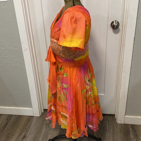 BGHAUTE SILK WATER COLOR  PROM OR PARTY DRESS - Picture 8 of 17